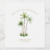 Tropical Palm Custom Willkommen bei unserer Hochze Weinetikett (Einzelnes Label)