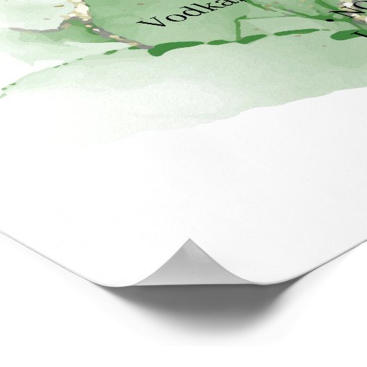 Tropical Palm Drinks Menu Wedding Sign Poster (Ecke)