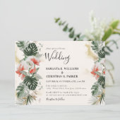 Tropical Palm | Einladung Monstera Hochzeit (Stehend Vorderseite)