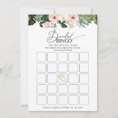 Tropical Palm Floral Brautparty Bingokarte Einladung (Vorderseite)