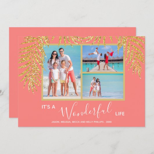 Tropical Palm Foto Collage Weihnachten (Vorne/Hinten)