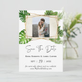 Tropical Palm Foto Save the Date (Stehend Vorderseite)