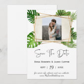 Tropical Palm Foto Save the Date (Vorne/Hinten)