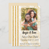 Tropical Palm Foto Save the Date (Vorne/Hinten)