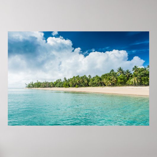 Tropical Palm Fringed Beach Poster (Vorne)