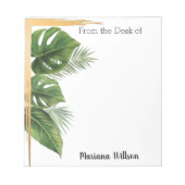 Tropical Palm From the Desk of, Personalized Notizblock (Vorderseite)