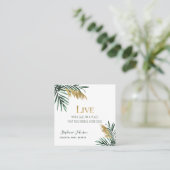 Tropical Palm Fronds Gold Real Anwesen Quadratische Visitenkarte (Stehend Vorderseite)