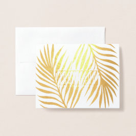 Tropical Palm Fronds Wedding Foto Vielen Dank Folienkarte