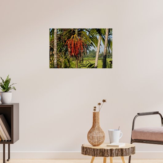 Tropical Palm Fruit Island Landscape Poster Print (Wohnzimmer 3)