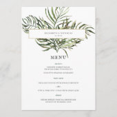 Tropical Palm Greenery | Hochzeitsmenü Menükarte (Vorderseite)