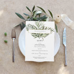 Tropical Palm Greenery | Hochzeitsmenü Menükarte<br><div class="desc">Schöne Menükarten, um Ihre Tischeinstellungen bei Ihrer Hochzeit oder beim nächsten Party zu ergänzen. Egal zu welcher Jahreszeit, wir können so tun, als wären wir auf einer tropischen Insel voller tropischer Vegetation! Während diese Palette ein tropisches Ambiente ausstrahlt, ist sie in verschiedenen Stilrichtungen anpassbar, zum Beispiel in Böhmen, Rustikalen und...</div>
