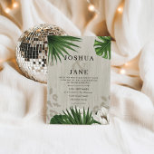 Tropical Palm Greenery Moderne Hochzeit Einladung