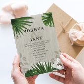 Tropical Palm Greenery Moderne Hochzeit Einladung