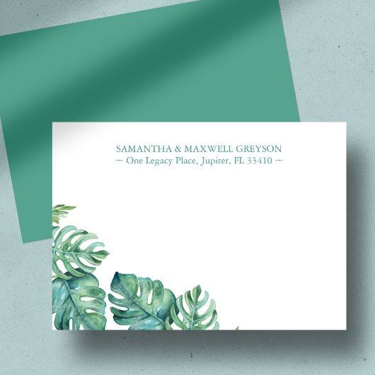 Tropical Palm Greenery Personalisiert Stationery Mitteilungskarte