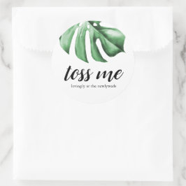 Tropical Palm Greenery Toss Me Loviness Neu Runder Aufkleber