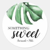 Tropical Palm Grüne Etwas süß Runder Aufkleber (Vorderseite)