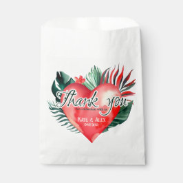 Tropical Palm Heart Danke Gastgeschenk Hochzeit Ba Geschenktütchen