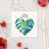 Tropical Palm Heart Wedding Serviette (Beispiel)