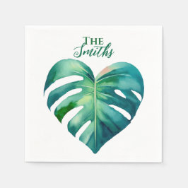 Tropical Palm Heart Wedding Serviette