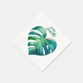 Tropical Palm Heart Wedding Serviette (Ecke)