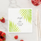 Tropical Palm Hochzeiten Glittery Green Gold 2023 Serviette (Beispiel)
