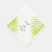 Tropical Palm Hochzeiten Glittery Green Gold 2023 Serviette (Ecke)