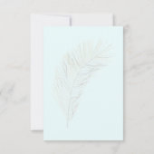 Tropical Palm Ice Blue Wedding RSVP (Rückseite)
