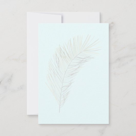 Tropical Palm Ice Blue Wedding RSVP (Rückseite)