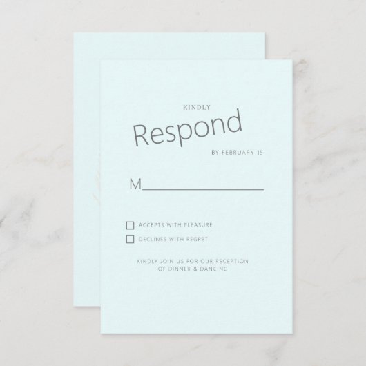 Tropical Palm Ice Blue Wedding RSVP (Vorne/Hinten)