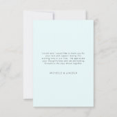 Tropical Palm Ice Blue Wedding Vielen Dank Dankeskarte (Rückseite)