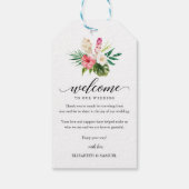 Tropical Palm Icecream Wedding Calligrafy Willkomm Geschenkanhänger (Rückseite)