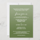 Tropical Palm Just Married Beach Hochzeitstag Empf Einladung (Rückseite)