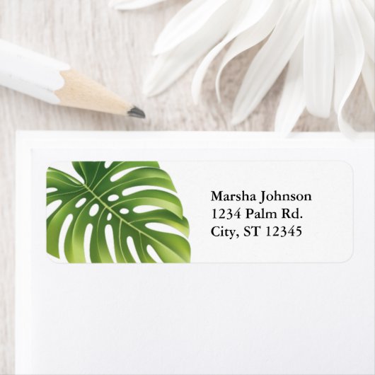 Tropical Palm Leaf Address Label (Insitu)