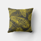 Tropical Palm Leaf auf Charcoal Gray Kissen (Rückseite)