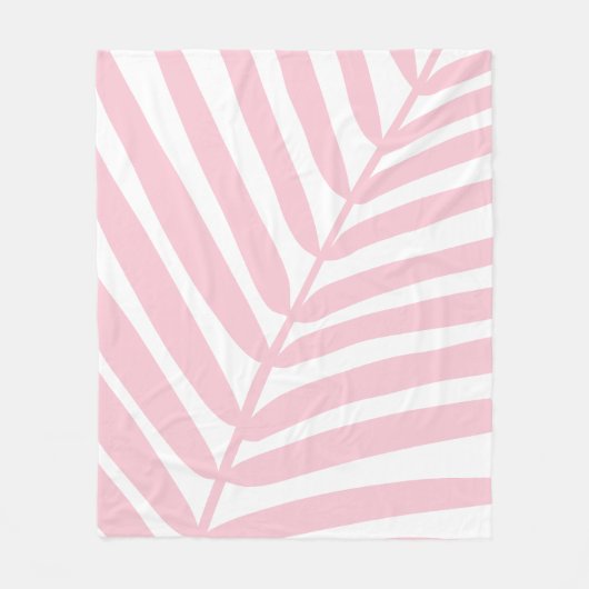 Tropical Palm Leaf Baby Pink Fleecedecke (Vorderseite)