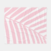 Tropical Palm Leaf Baby Pink Fleecedecke (Vorderseite (Horizontal))