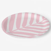 Tropical Palm Leaf Baby Pink Pappteller (Schrägansicht)