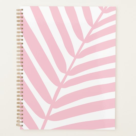 Tropical Palm Leaf Baby Pink Planer (Vorderseite)