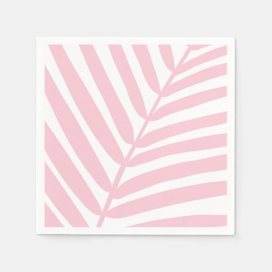 Tropical Palm Leaf Baby Pink Serviette (Vorderseite)