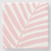 Tropical Palm Leaf Baby Pink Steinuntersetzer (Vorderseite)