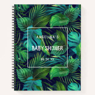 Tropical Palm Leaf Baby Shot List-Notebook Notizblock