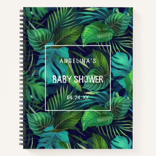 Tropical Palm Leaf Baby Shot List-Notebook Notizblock (Vorderseite)