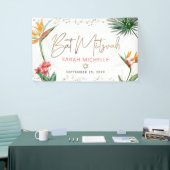 Tropical Palm Leaf Bat Mitzvah Gold Script Willkom Banner (Messeveranstaltung)