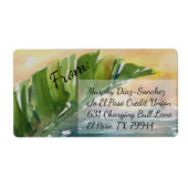 Tropical Palm Leaf Beach Scene Shipping (Vorne)