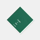 Tropical Palm Leaf Beach Wedding Hunter Green Nied Serviette (Ecke)