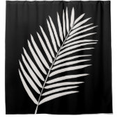 Tropical Palm Leaf Black Duschvorhang (Vorderseite)