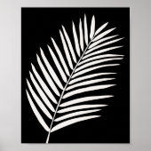 Tropical Palm Leaf Black Poster (Vorne)