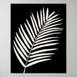Tropical Palm Leaf Black Poster