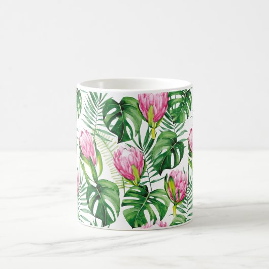 Tropical Palm Leaf Blume Muster Kaffeetasse (Mittel)