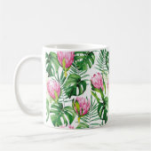 Tropical Palm Leaf Blume Muster Kaffeetasse (Links)